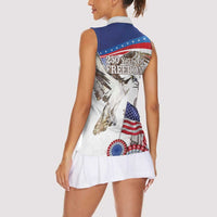 United States 4th Of July Women Sleeveless Polo Shirt USA Osprey 250 Years Of Freedom