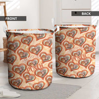 Punch The Monkey Laundry Basket We Love You Seamless Heart Style Orange