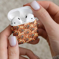 Punch The Monkey AirPods Case We Love You Seamless Heart Style Orange