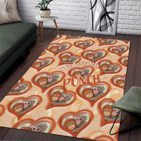 Punch The Monkey Area Rug We Love You Seamless Heart Style Orange
