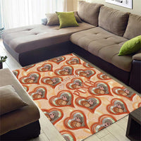 Punch The Monkey Area Rug We Love You Seamless Heart Style Orange