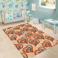 Punch The Monkey Area Rug We Love You Seamless Heart Style Orange