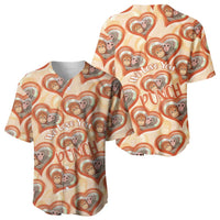 Punch The Monkey Baseball Jersey We Love You Seamless Heart Style Orange