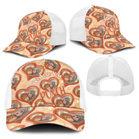 Punch The Monkey Baseball Net Cap We Love You Seamless Heart Style Orange