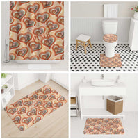Punch The Monkey Bathroom Set We Love You Seamless Heart Style Orange