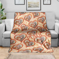 Punch The Monkey Blanket We Love You Seamless Heart Style Orange