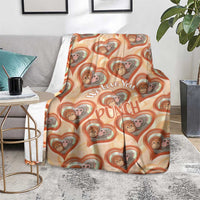 Punch The Monkey Blanket We Love You Seamless Heart Style Orange