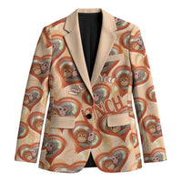 Punch The Monkey Blazer We Love You Seamless Heart Style Orange