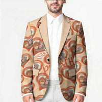 Punch The Monkey Blazer We Love You Seamless Heart Style Orange