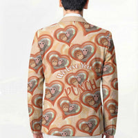 Punch The Monkey Blazer We Love You Seamless Heart Style Orange