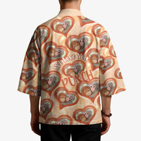 Punch The Monkey Kimono We Love You Seamless Heart Style Orange