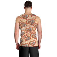 Punch The Monkey Men Tank Top We Love You Seamless Heart Style Orange