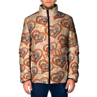 Punch The Monkey Padded Jacket We Love You Seamless Heart Style Orange