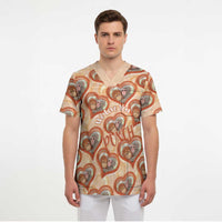 Punch The Monkey Scrub Top We Love You Seamless Heart Style Orange