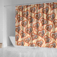 Punch The Monkey Shower Curtain We Love You Seamless Heart Style Orange