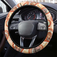 Punch The Monkey Steering Wheel Cover We Love You Seamless Heart Style Orange