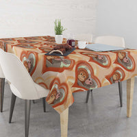 Punch The Monkey Tablecloth We Love You Seamless Heart Style Orange