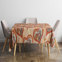Punch The Monkey Tablecloth We Love You Seamless Heart Style Orange