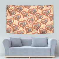 Punch The Monkey Tapestry We Love You Seamless Heart Style Orange