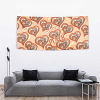 Punch The Monkey Tapestry We Love You Seamless Heart Style Orange