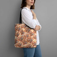 Punch The Monkey Tote Bag We Love You Seamless Heart Style Orange