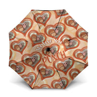 Punch The Monkey Umbrella We Love You Seamless Heart Style Orange
