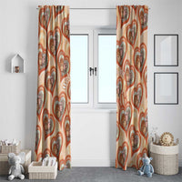 Punch The Monkey Window Curtain We Love You Seamless Heart Style Orange