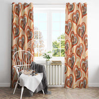 Punch The Monkey Window Curtain We Love You Seamless Heart Style Orange