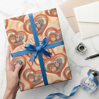 Punch The Monkey Wrapping Paper We Love You Seamless Heart Style