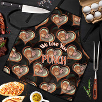 Punch The Monkey Apron We Love You Seamless Heart Style Black