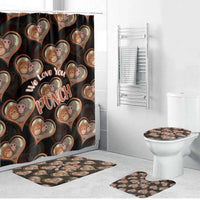 Punch The Monkey Bathroom Set We Love You Seamless Heart Style Black