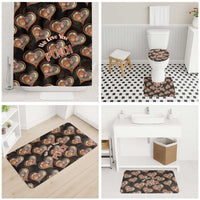 Punch The Monkey Bathroom Set We Love You Seamless Heart Style Black