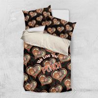 Punch The Monkey Bedding Set We Love You Seamless Heart Style Black
