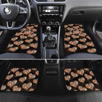 Punch The Monkey Car Mats We Love You Seamless Heart Style Black