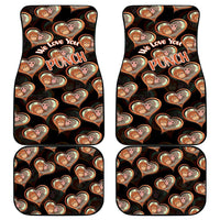 Punch The Monkey Car Mats We Love You Seamless Heart Style Black