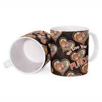 Punch The Monkey Ceramic Mug We Love You Seamless Heart Style Black