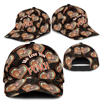 Punch The Monkey Classic Cap We Love You Seamless Heart Style Black