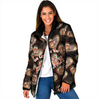 Punch The Monkey Padded Jacket We Love You Seamless Heart Style Black