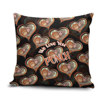 Punch The Monkey Pillow Cover We Love You Seamless Heart Style Black