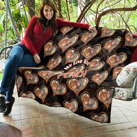Punch The Monkey Quilt We Love You Seamless Heart Style Black
