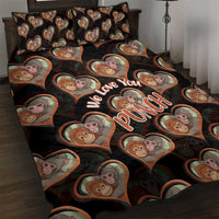 Punch The Monkey Quilt Bed Set We Love You Seamless Heart Style Black