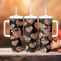 Punch The Monkey Tumbler With Handle We Love You Seamless Heart Style Black