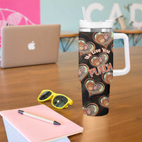 Punch The Monkey Tumbler With Handle We Love You Seamless Heart Style Black