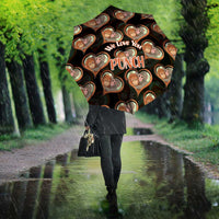 Punch The Monkey Umbrella We Love You Seamless Heart Style Black