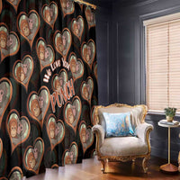Punch The Monkey Window Curtain We Love You Seamless Heart Style Black