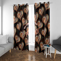 Punch The Monkey Window Curtain We Love You Seamless Heart Style Black