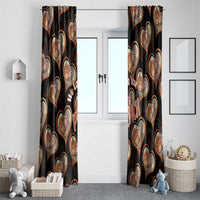 Punch The Monkey Window Curtain We Love You Seamless Heart Style Black