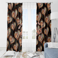 Punch The Monkey Window Curtain We Love You Seamless Heart Style Black
