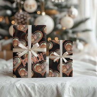 Punch The Monkey Wrapping Paper We Love You Seamless Heart Style Black