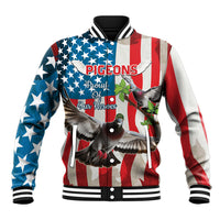 Personalized United States Pigeon Day Baseball Jacket Proud Of Our Heroes Grunge Style - Wonder Print Shop